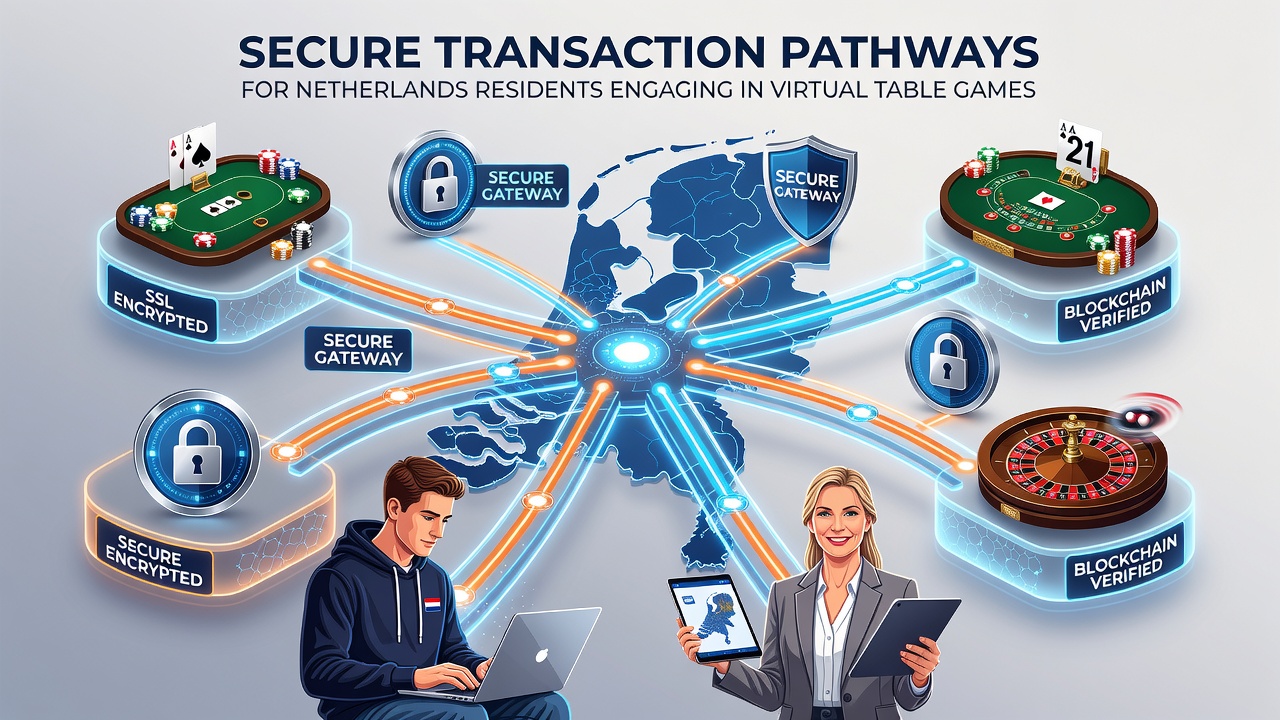 Diagram van encryptie en verificatie in betalingsprocessen voor online kansspelen